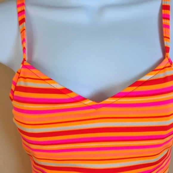 CHRISTINA Striped Pink and Orange Swimsuit SIZE S.new No Tag. - Picture 3 of 8